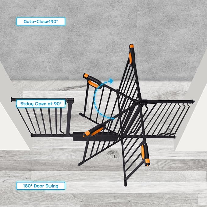 owlie Stair Baby Gate 57-66 Inch, Extra Wide Safety Gate - Image 7