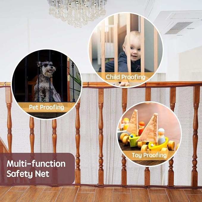 Banister Guard Safety Net for Baby, 10ft x 3ft Stair Railing Mesh Barrier for - Image 2