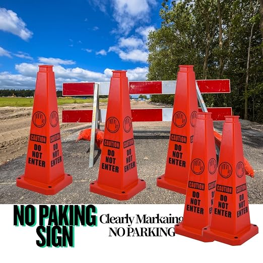 BESEA Caution Cone 5 Pack, Business Parking Lots, Indoor/Outdoor - Image 4