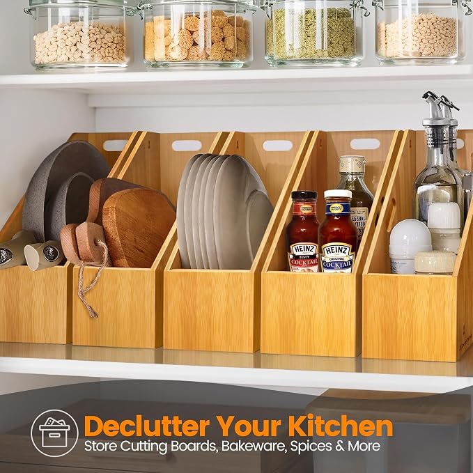 Slim Bamboo Storage Bin with Handles – Heavy-Duty Organizer - Image 3