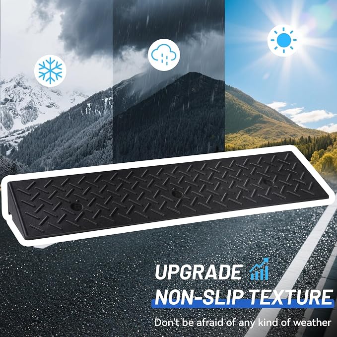 Rubber Curb Ramp, 3.2" Rise Height 2 Pack, Heavy-Duty 1.5 T Capacity Threshold - Image 7