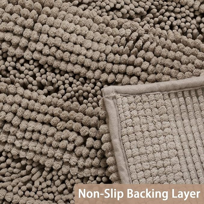 Turquoize Bathroom Rugs Shaggy Chenille Bath Rug Non Slip Thick Shaggy Bath Mats - Image 4