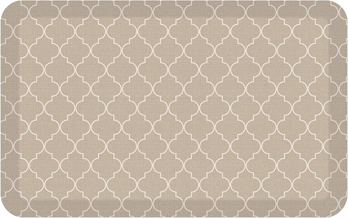 GelPro Anti-Fatigue Designer Comfort Kitchen Floor Mat, Trellis Khaki Stain - Image 2
