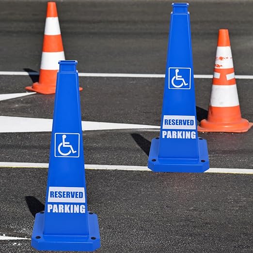 OrangeStar 3-Pack 28" Reserved Parking Cones, Large 4-Sided Message Safety - Image 4