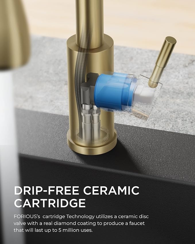 FORIOUS Gold Kitchen Faucet - Image 6