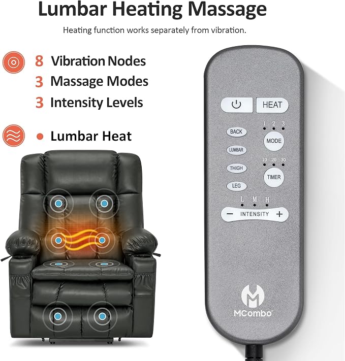 MCombo Dual Motor Large Power Lift Recliner Chair - Image 6