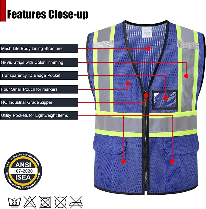 Safety Vest for Men, Reflective Vest - Image 2