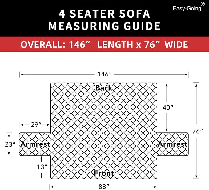 Easy-Going 4 Seater Sofa Slipcover Reversible Sofa Cover Water Resistant Couch - Image 7