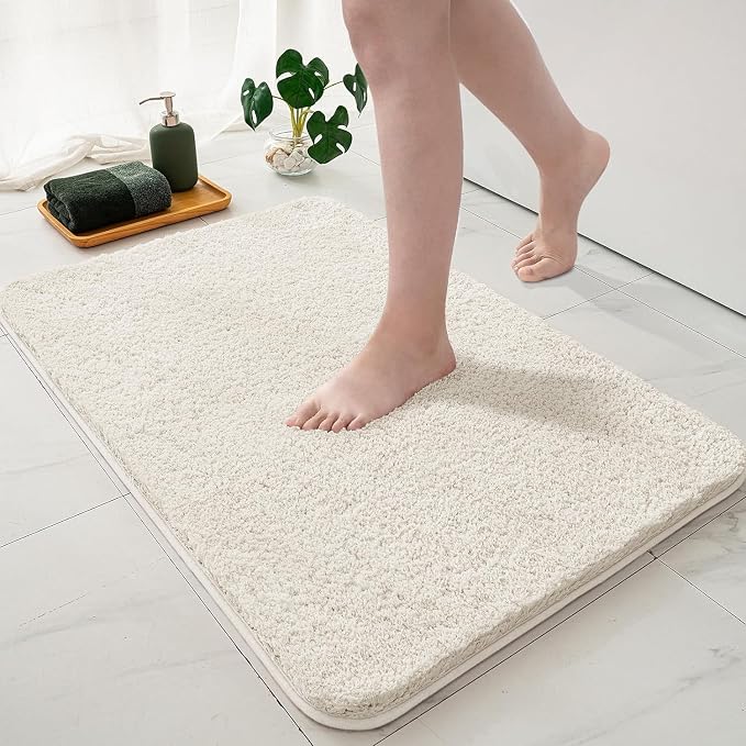MIULEE Extra Thick Non Slip Bathroom Rug Shaggy Soft Bath Mat Plush Microfiber by MIULEE