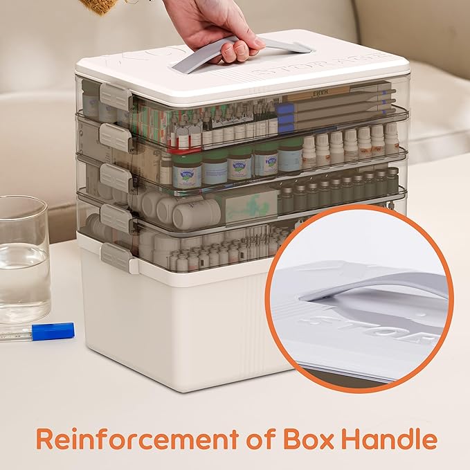 Citylife 5-Tier Medicine Organizer, Portable Medicine Cabinet First Aid Kit - Image 5