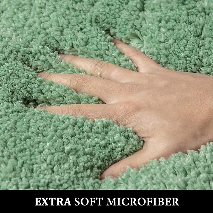 MIULEE Extra Thick Non Slip Bathroom Rug Shaggy Soft Bath Mat Plush Microfiber - Image 2