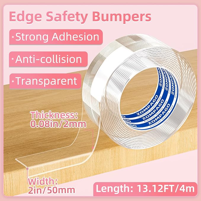 Clear Soft Corner Protectors for Furniture Strip, 2in x 13FT, Sharp Edge & - Image 2