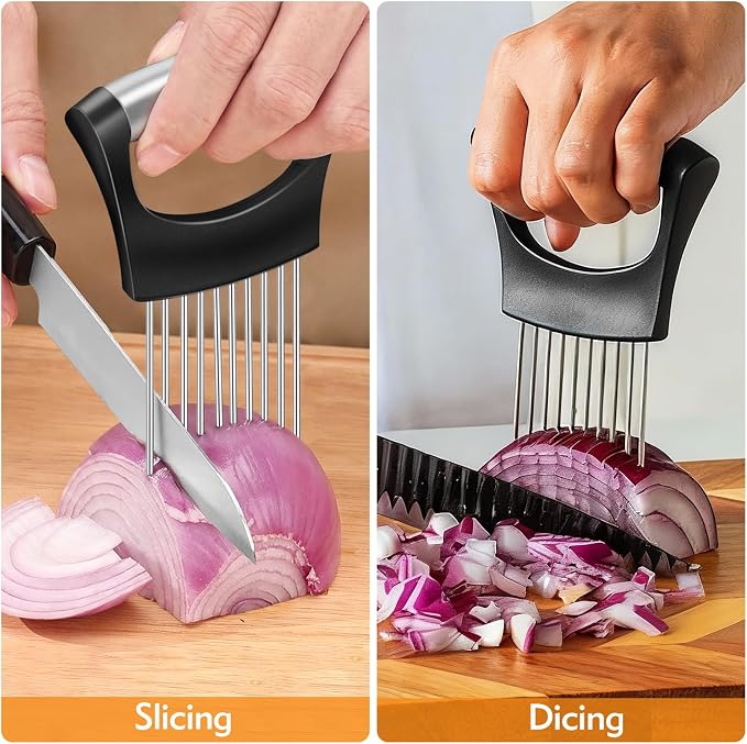 Onion Holder for Slicing, Stainless Steel Onion Slicer, Onions Slicer Holder - Image 2