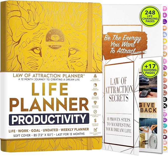 Law of Attraction Planner – Undated Hourly, Weekly & Monthly Goal Setting by FreedomMastery
