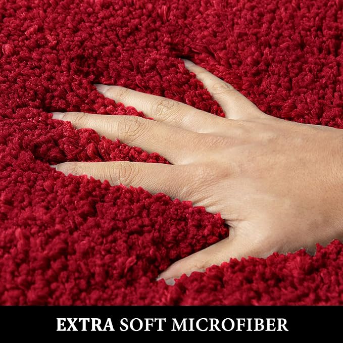 MIULEE Christmas Red Bath Rugs for Bathroom - Image 4