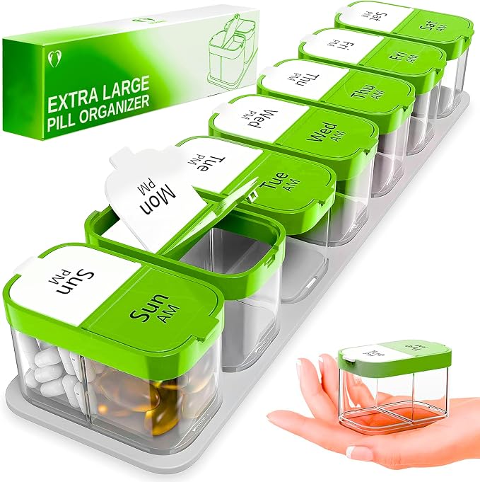 Extra Large Weekly Pill Organizer by BEXEEN