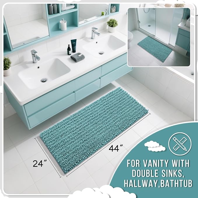 Yimobra Long Bathroom Rugs Non Slip Washable 44x24 Inch - Field & Grace