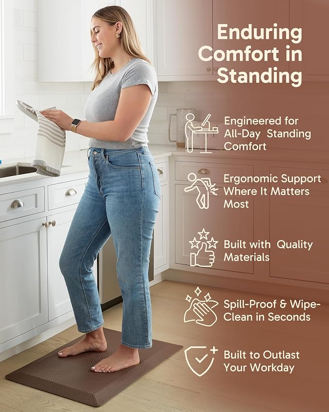 Ophanie Kitchen mats for Floor, 3/4 inch Thick, Kitchen Rugs, 20x48 Anti - Image 3