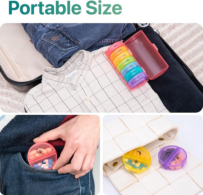 Sukuos Large Weekly Pill Organizer 2 Times a Day, Daily Pill Box 7 Day Easy to - Image 7