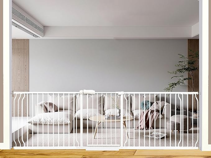 86-105 Inch Extra Wide Baby Gate, Pressure Mounted No Drill, Extra Wide Safety by Ghthes+Felle