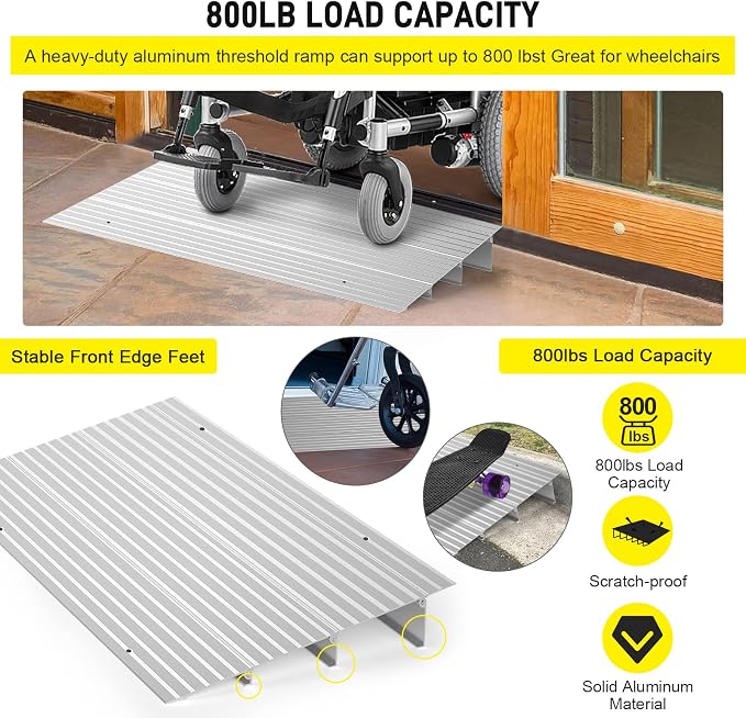 Door Threshold Ramp 3" Rise Door Ramp Aluminum Entry Ramp or Doorways Rated 800 - Image 4