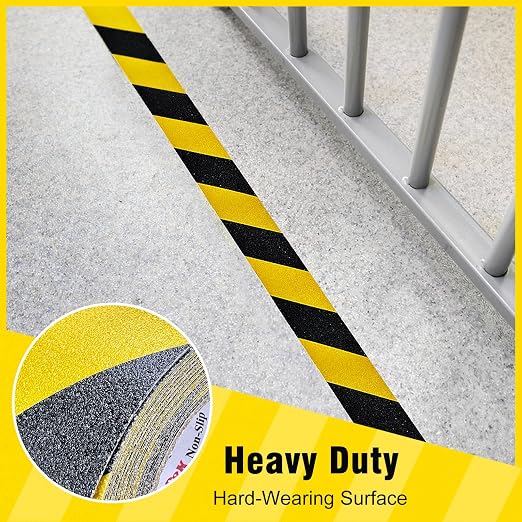 S&X Anti Slip Tape 1" x 60' Black and Yellow Safety Non Slip Strip, High - Image 3