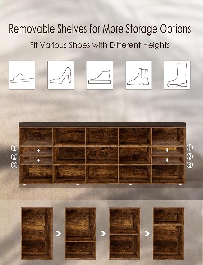 DINZI LVJ Shoe Storage Bench - Image 5