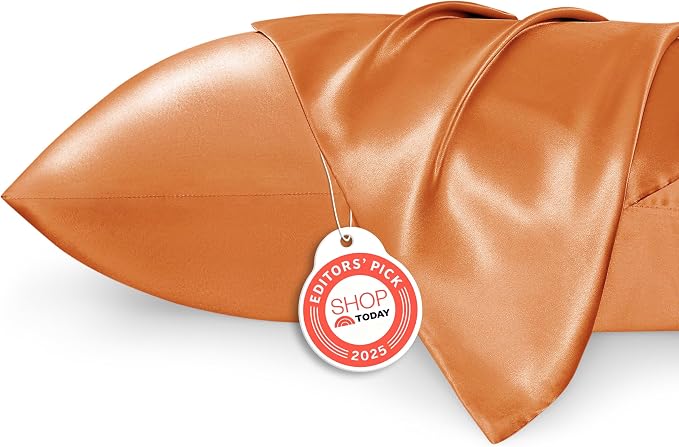 Bedsure Satin Pillowcases, Similar to Silk Pillow Cases Queen Size Set of 2 by BEDSURE
