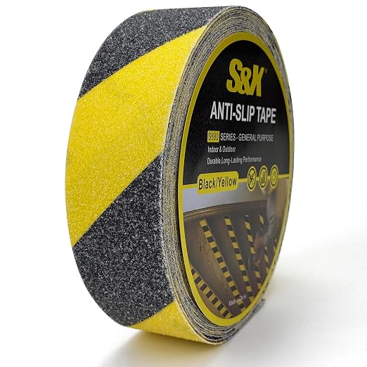 S&X Black/Yellow Anti Slip Tape, Heavy-Duty Grip Tape by SXProducts