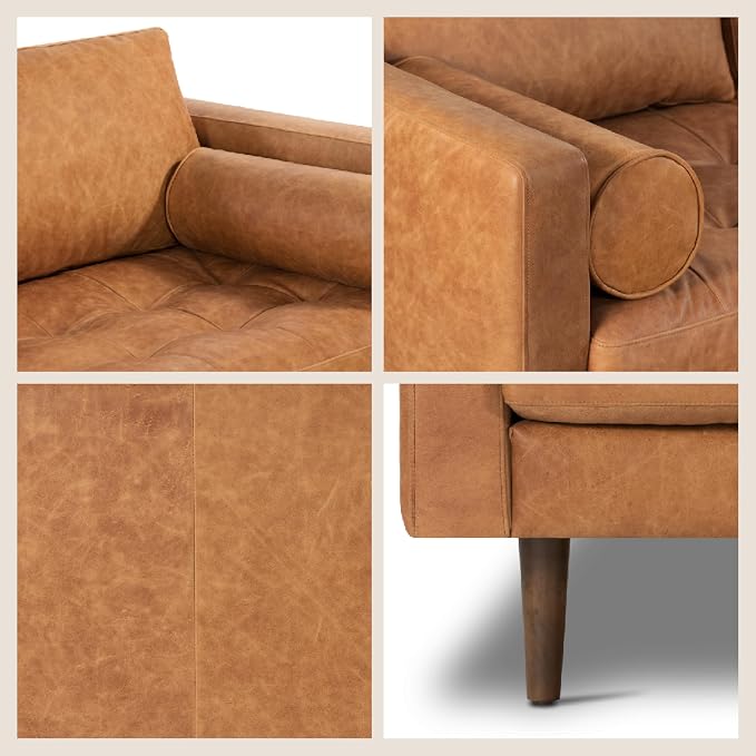 POLY & BARK Napa 104.5" Left-Facing Sectional Sofa – Cognac Tan Full-Grain - Image 6