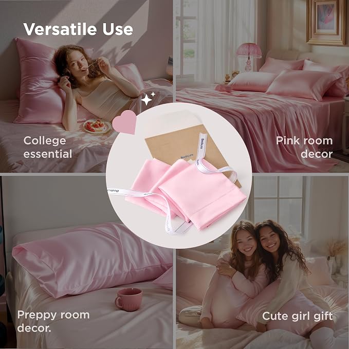 Bedsure Satin Pillowcase for Hair and Skin Queen, Similar to Silk Pillow Cases - Image 6