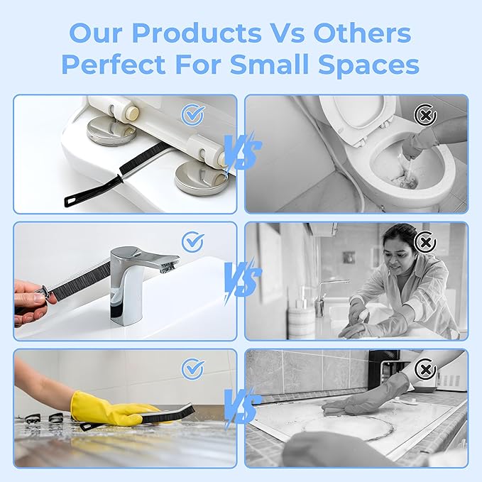 Crevice Cleaning Brush, Hard-Bristled Gap Scrub Brush, Toilet Gap Cleaning - Field & Grace
