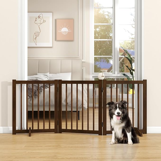 Indoor Dog Gate, Wooden Freestanding Dog Gate - Image 2