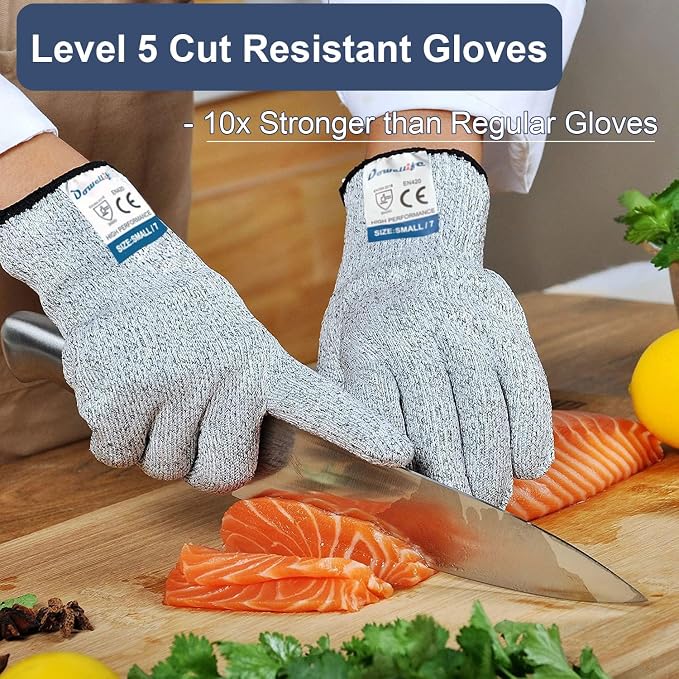 Dowellife Cut Resistant Gloves Food Grade Level 5 Protection, Safety Kitchen - Image 5