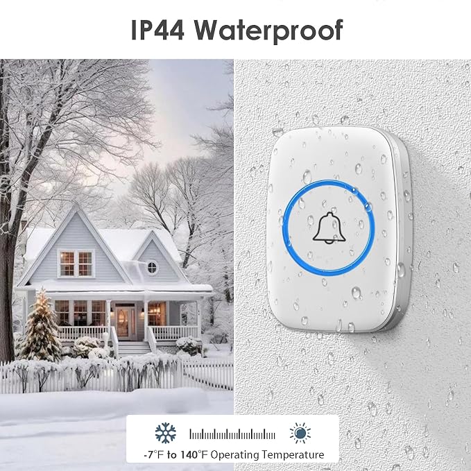 Wireless Doorbell, Waterproof Door Bell Kit, Distinguish front and rear doors - Image 4