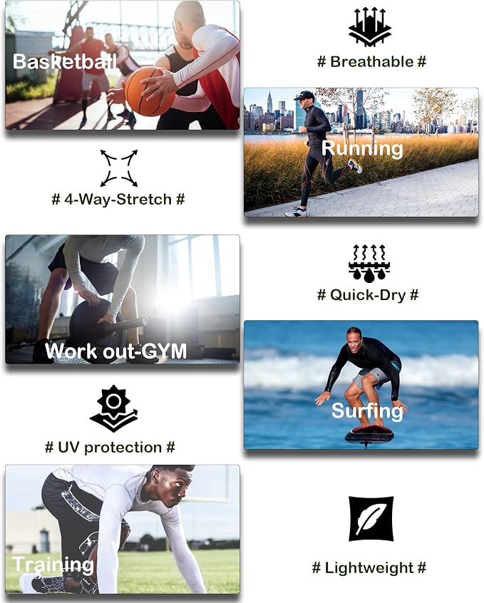 5 or 4 Pack Compression Shirts for Men Long Sleeve Athletic Base Layer - Image 6