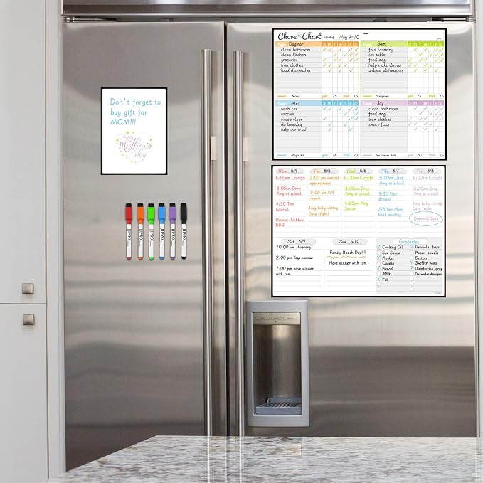 JJPRO Magnetic Dry Erase Chore Chart and Weekly Calendar Set - Image 7