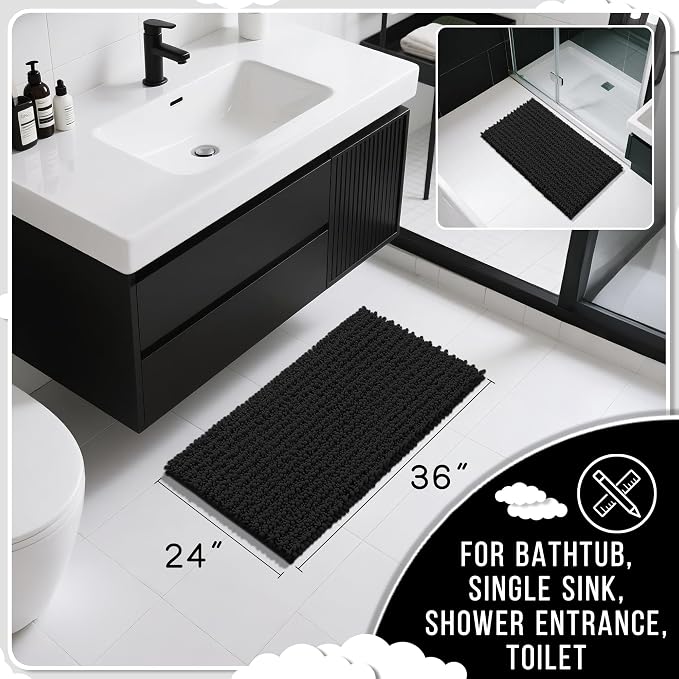 Yimobra Large Bathroom Rugs Non Slip Washable 36x24 Inch - Image 2