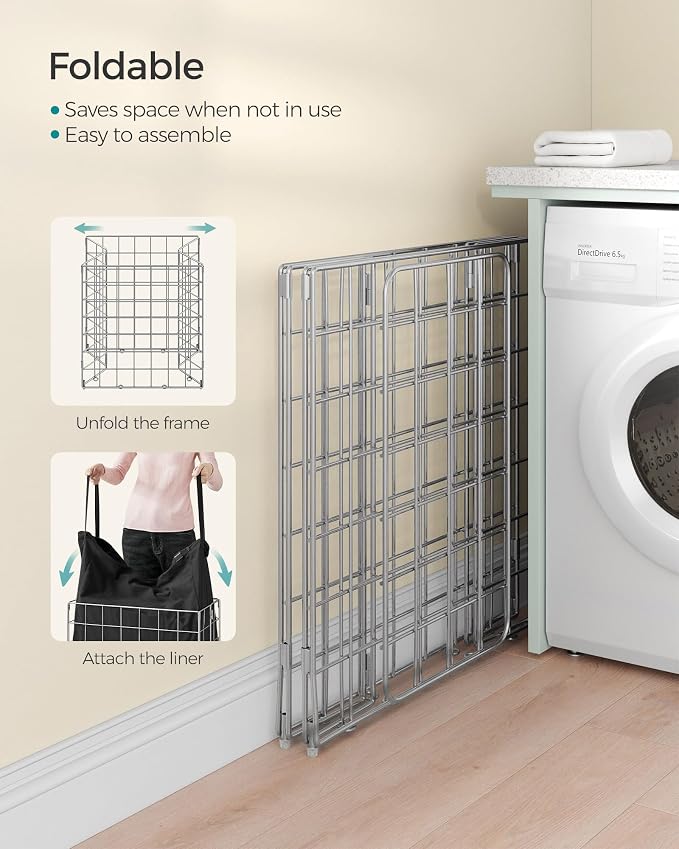 SONGMICS 29 Gal. Laundry Basket, Laundry Hamper, Collapsible Clothes Hamper - Field & Grace