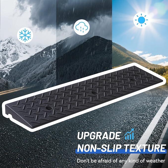 2 Pack Driveway Curb Ramp, 2 Inch Rise Rubber Threshold Ramp, Heavy Duty 6600LB - Image 7