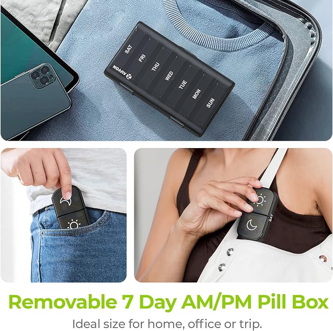 AUVON XL Weekly Pill Organizer 2 Times a Day, Pill Box 7 Day - Image 6