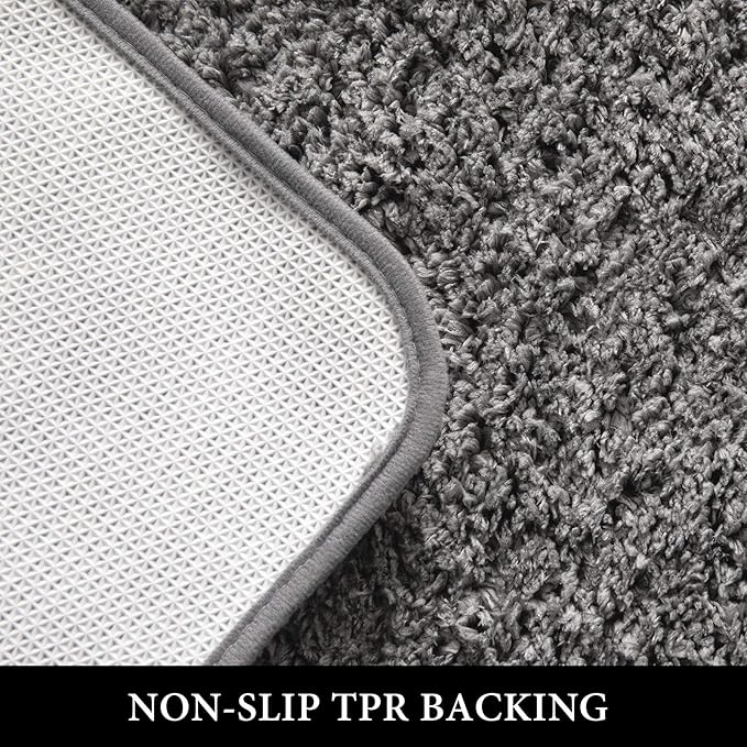 MIULEE Gray Small Bathroom Rugs Thick Shaggy Bath Rug Mats - Image 5