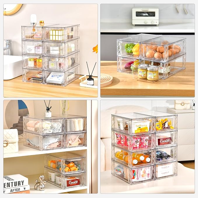 8Pack Clear Stackable Kitchen Storage Organizer, Pantry Organizers and Storage - Image 6