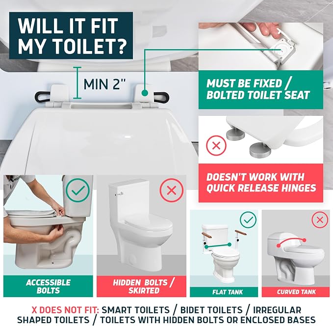 Lunderg Toilet Safety Rails for Seniors - Image 5