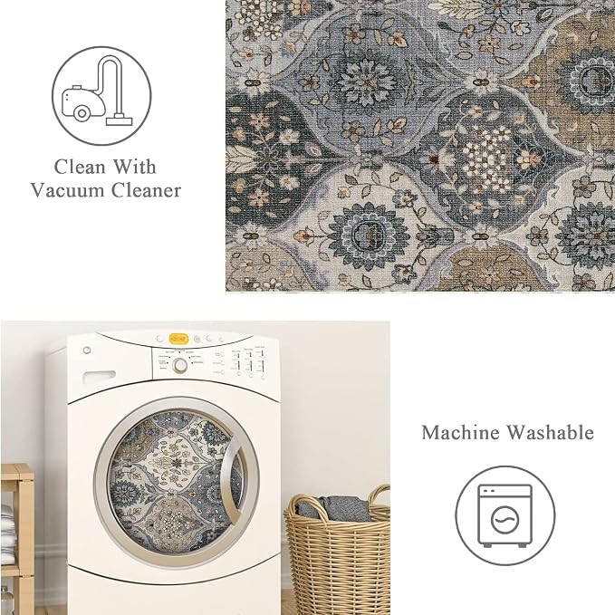 Lahome Moroccan Trellis Washable Area Rug, 5x7 Rugs - Image 4