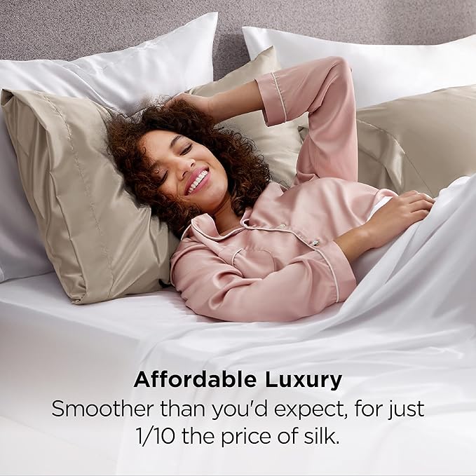 Bedsure King Size Satin Pillowcase Set of 2 - Field & Grace
