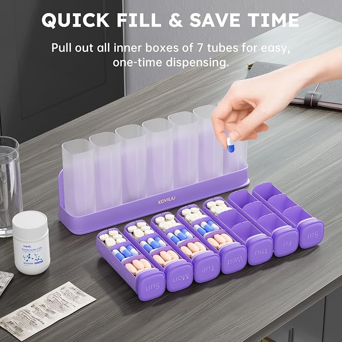 Weekly Pill Organizer 3X a Day, Detachable Pill Box 7 Day, Large 3 Times Daily - Image 6
