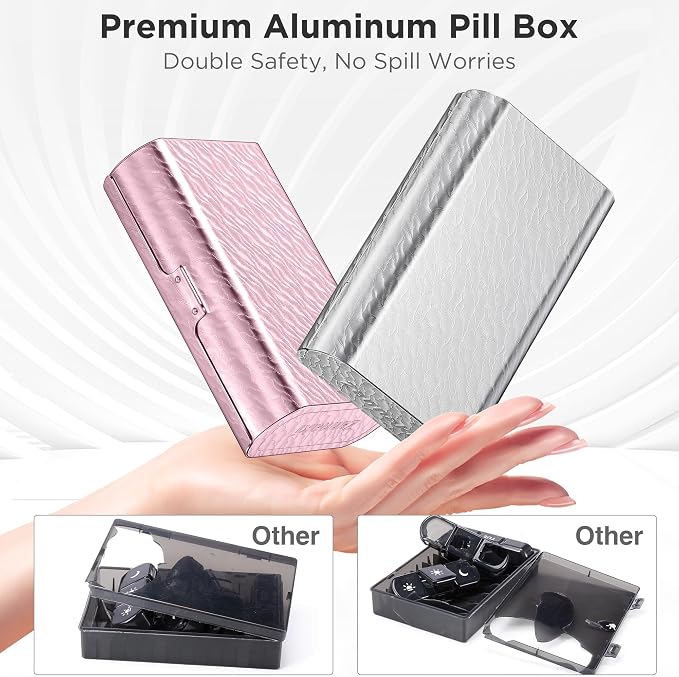 Zannaki Metal XL Weekly Pill Organizer 2 Times a Day, Large Travel Daily Pill - Image 3