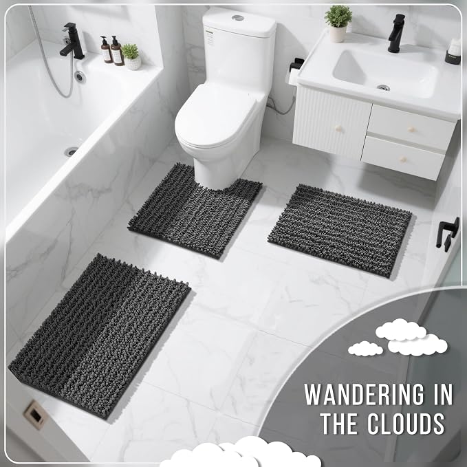 Yimobra Bathroom Rugs Non Slip Washable 32x20 Inch - Field & Grace