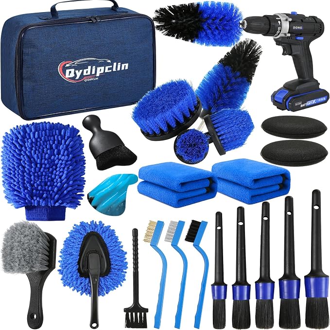23Pcs Car Detailing Kit, Car Detailing Brush Set, Car Wash Cleaning Kit - Field & Grace